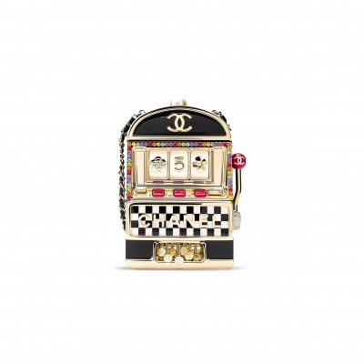 CHANEL MASTER CASINO MONACO SLOT MACHINE MINAUDIERE WITH GOLD HARDWARE AS3715 (16*9*4cm)